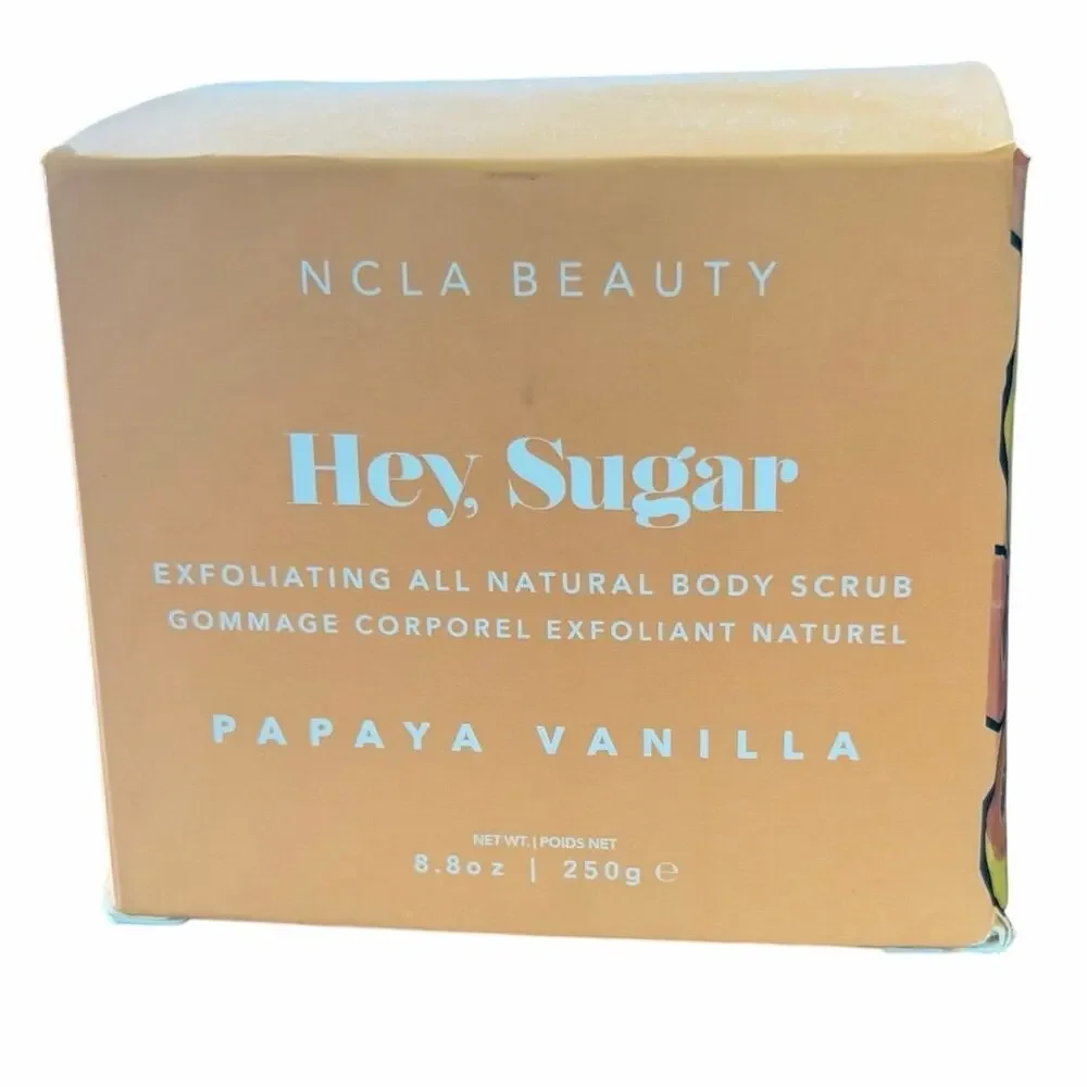 NCLA Beauty Hey Sugar Papaya Vanilla Body Scrub 8.8 oz Vegan Cruelty Free